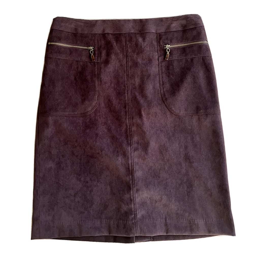 NWT J. McLaughlin Dark Brown Faux Suede Skirt Size 4